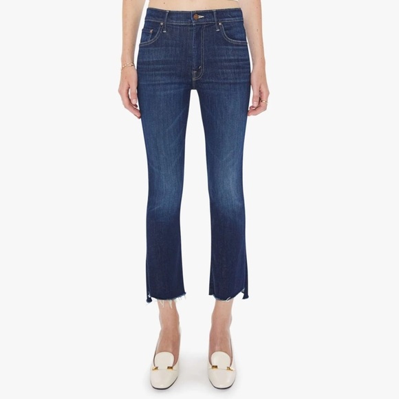 Mother Womens The Insider Crop Step Fray off limits blue 26